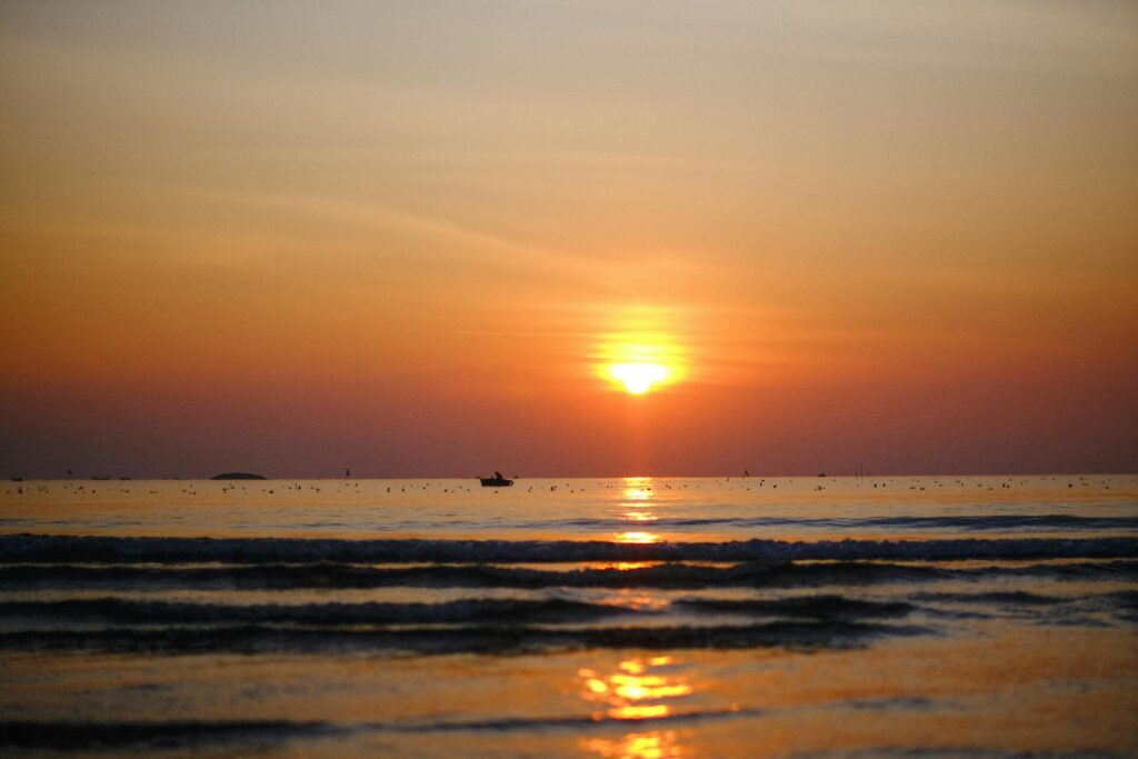 Sunset over the Gulf in Gulf Shores Alabama