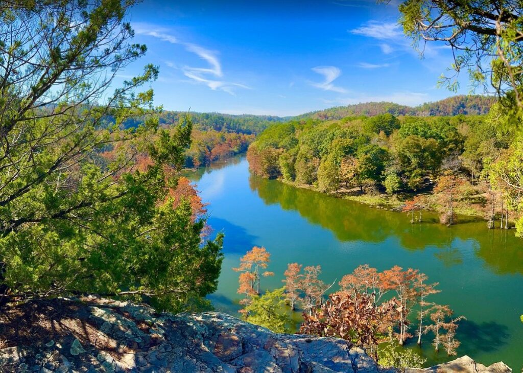 Scenic overlook at Beavers Bend State Park in Broken Bow, Oklahoma.