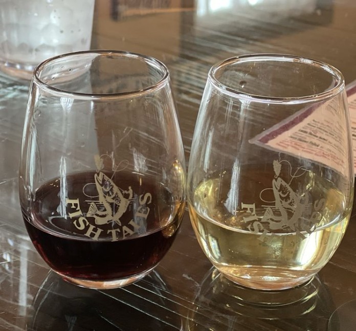 Wine tasting at Fish Tales Winery in Broken Bow, Oklahoma.