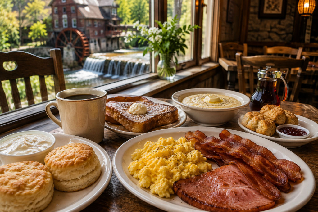 Southern breakfast at The Old Mill Restaurant in Pigeon Forge, Tennessee.